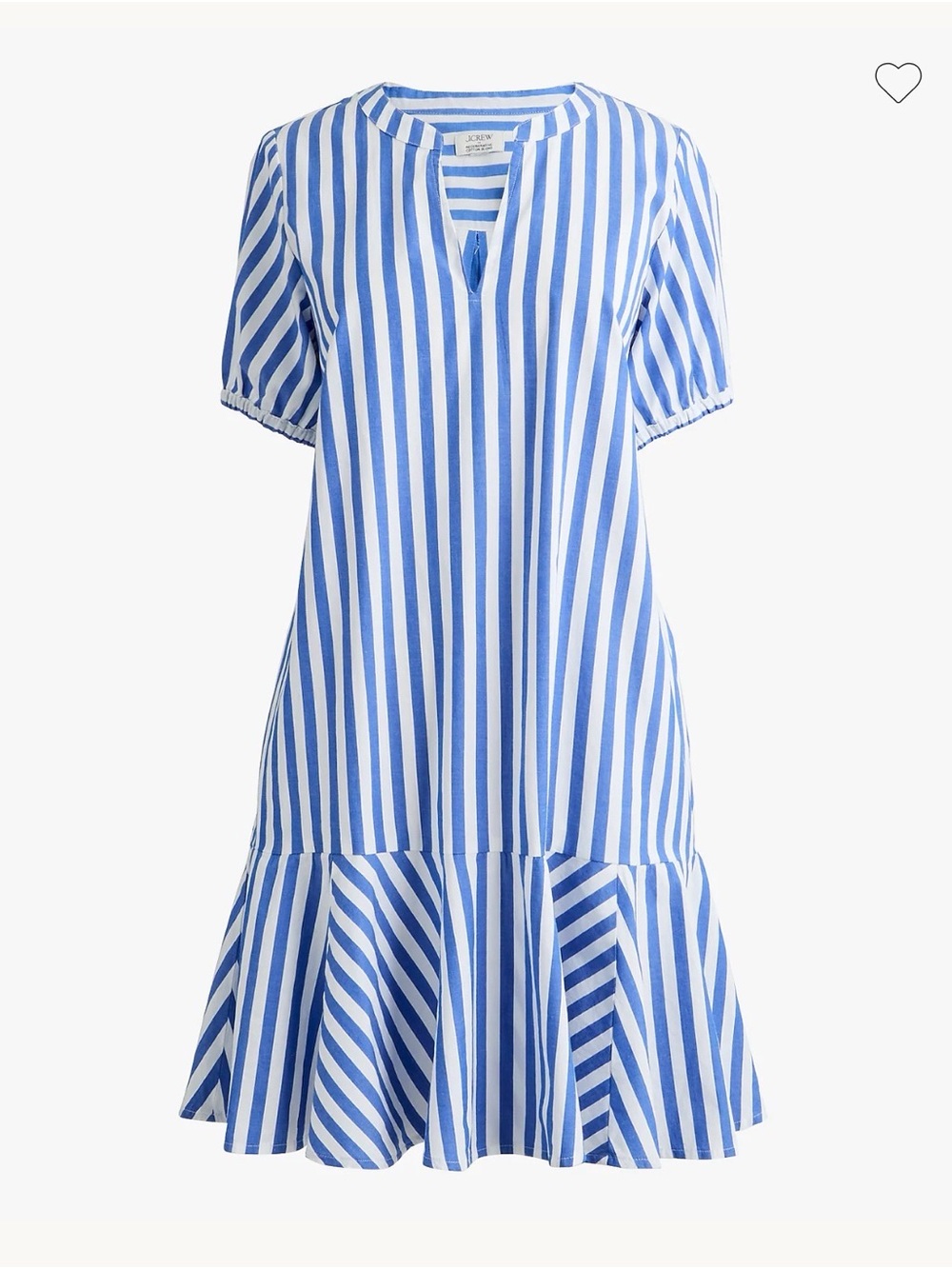 J.Crew Striped mini shirt-dress; blue and white stripes; NEW WITH TAG NWT